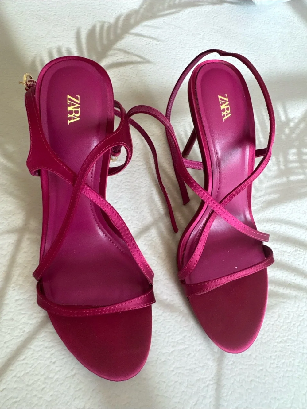 Zara Fuchsia Strappy Stiletto Heels